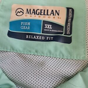 Men's Magellan Outdoors mint color 3XL short sleeve moisture wicking button up